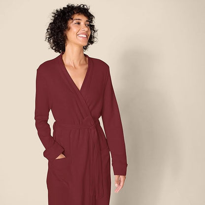 Amazon Essentials Women's Lightweight Waffle Full-Length Bath Robe (Available in Plus Size)