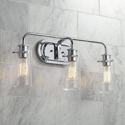 KICHLER Braelyn 24" 3 Light Vanity Light with Clear Seeded Glass Chrome