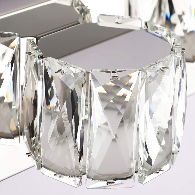 Aipsun 3 Lights Crystal Vanity Lights Over Mirror Modern LED Vanity Lights for Bathroom Vanity Lighting Fixtures(White Lights)