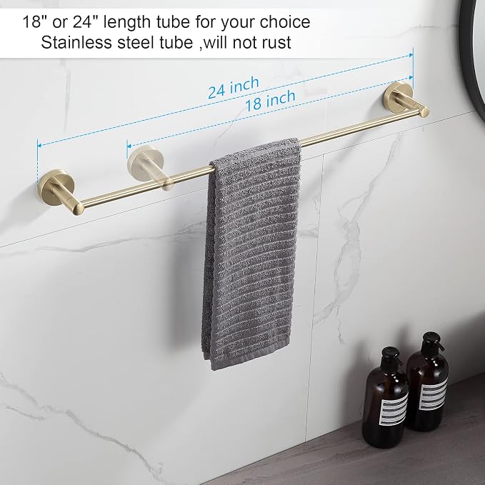 BGL Bathroom Accessory Set Brushed Gold 4 Pieces Towel Rack Set
