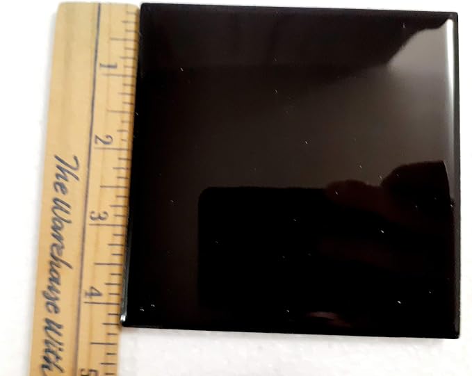 4 in Black Ceramic Tile 4.25 inch Shower Bathroom Kitchen Backsplash American Olean Gloss 4 1/4" Box 10 Piece