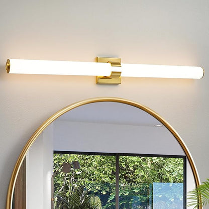 Bathroom Light Fixtures - 39 Inch Gold Bathroom Lights Over Mirror LED Vanity Light with Acrylic Shade, 36W Modern Vanity Lighting Fixtures for Mirror Living Room Gallery 3000K