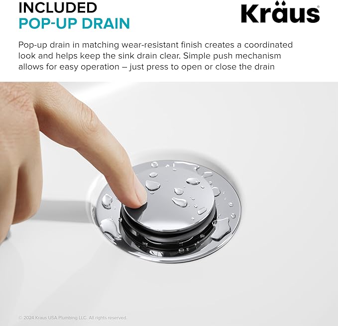 KRAUS Indy Bathroom Faucet for Vessel Sink in Chrome with Single Handle, Pop Up Drain and Supply Lines, KVF-1410CH