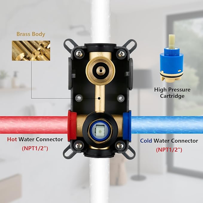 Tohlar Gold Shower Faucet System, High Pressure 10 Inches Rain Shower Head and 3-Setting handheld Spray Combo, Wall Mounted Shower Head and Handle Set, Valve Body and Trim Included