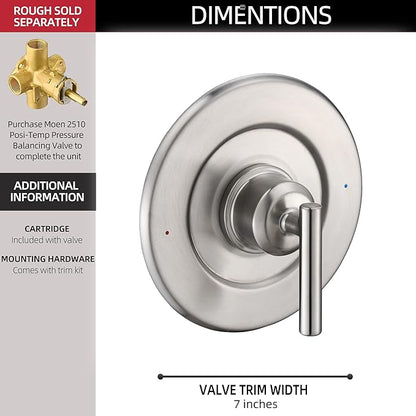 Tearel Shower Trim Kit for Moen T2901BN Brushed Nickel Shower Handle 2-Pack, Compatible with Moen Posi-Temp Valve Series, Solid Metal Construction, Repair Wobbly Handle or Bathroom Renovation
