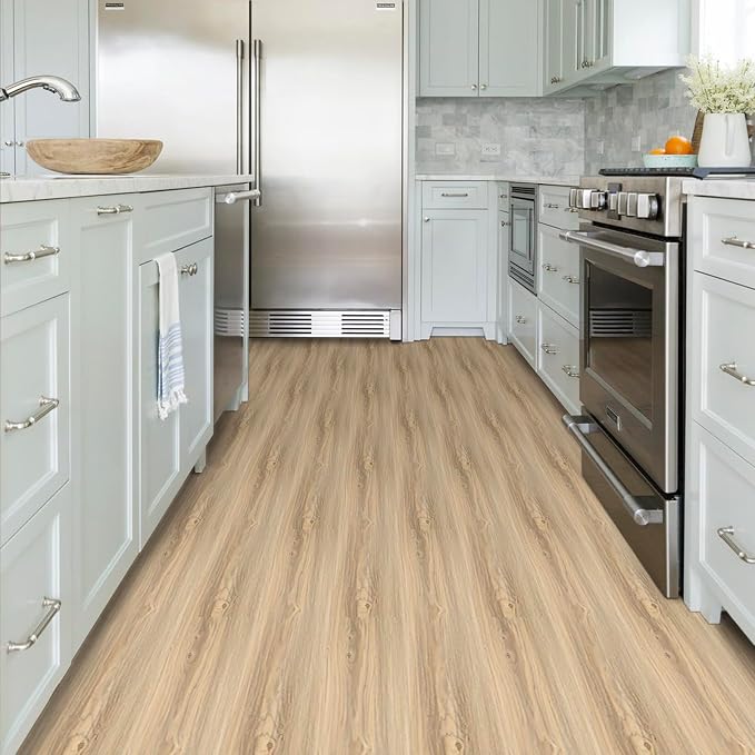 Peel and Stick Floor Tile, 20-Pack 30 Sq.Ft, Peel and Stick Flooring | Waterproof and Easy to Clean, Natural Wood Grain Look Vinyl Flooring, Self Adhesive and Removable for Bathroom Kitchen