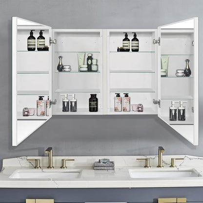 Mirror Cabinet, Simple&Beautiful, Large Storage Space, Matte White for Bathroom Vanity (CS5001-3226)