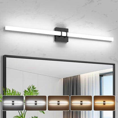 Modern Black Vanity Light Bar 40 Inch, 30W 5CCT Dimmable Bathroom Light Fixtures LED Wall Lighting Fixture