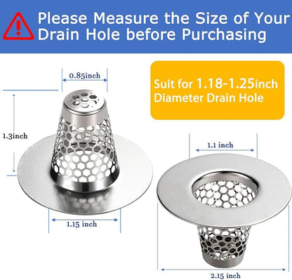 Bathroom Sink Drain Strainers for 1.1"-1.25" Depth Than 1.3" Drain Hole Catcher for Bathroom Sink,Laundry, Utility, RV Sink.Small Conical Bathroom Sink Strainer Basket