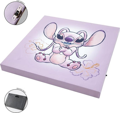 Disney Stitch 4-Pack Canvas LED Wall Art Set,Children’s Hanging Wall Décor for Bedroom & Playroom, Each Piece 11" x 11"