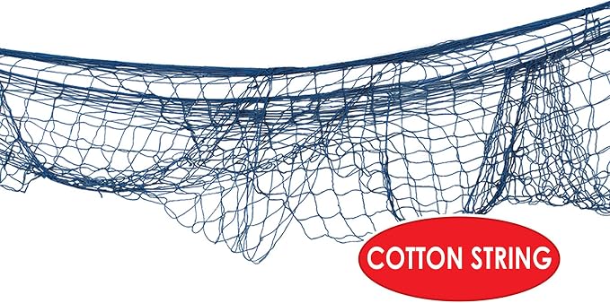 Beistle Blue Cotton String Novelty Nautical Decorative Fish Netting Under The Sea Luau Party Supplies