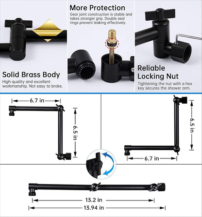 G-Promise All Metal 10 Inches Rainfall Shower Head with Handheld Combo | All Metal, Built to Last, Easy Install, Adjustable Height & Angle for All Heights, Extra Long Hose, Modern Upgrade
