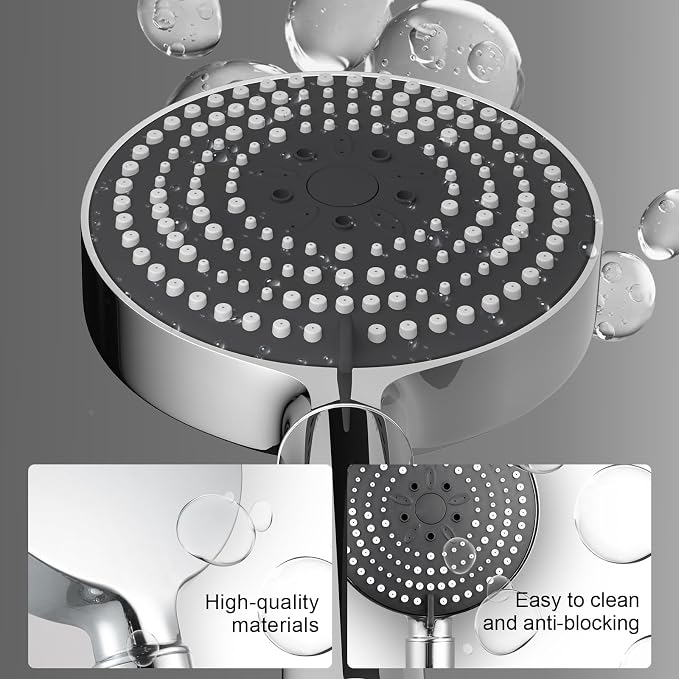 OFFO Filtered Shower Head with Hose, 20 Stage Shower Head with Filters for Hard Water with 60" Stainless Steel Hose, 6 Modes High Pressure Showerhead to Remove Chlorine, Chrome
