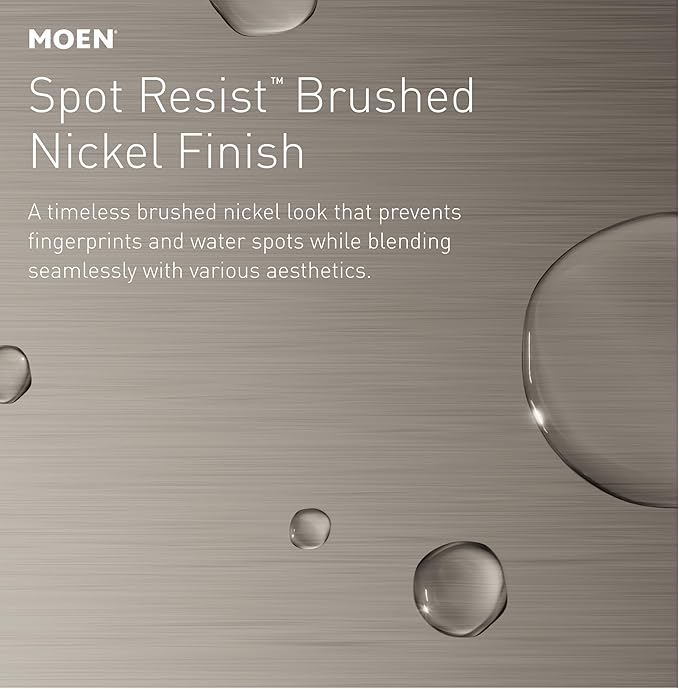 Moen Conway Spot Resist Brushed Nickel One-Handle Single Hole or Centerset Bathroom Faucet with Drain Assembly, WS84923SRN