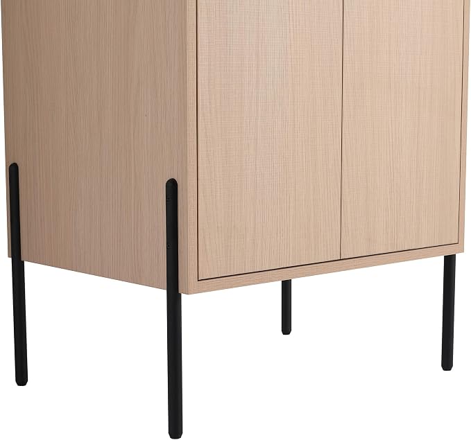 Crownpoint 24 Inch Bathroom Vanity with Sink, Black Sink, White Oak Finish, Full Assembly Required, Elegant Bathroom Vanities for Modern Homes