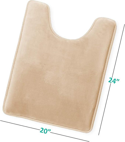 Clara Clark Bathroom Rugs, Velvet Memory Foam Bath Mat, Non-Slip, Machine Washable Bath Rugs - Dries Quickly, Ultra Soft Plush Bath Mats for Bathroom, 20 x 24, Cream