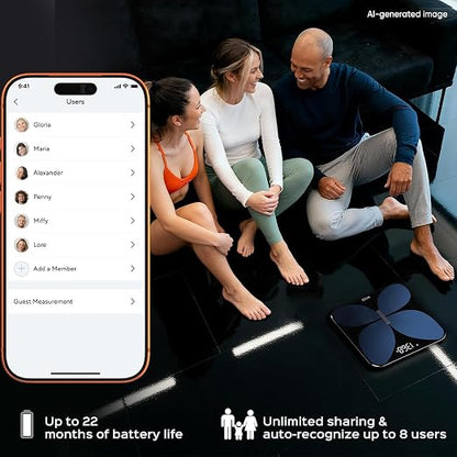 Wyze Smart Scale X Butterfly Bathroom Scale | Premium Glass, BMI Body Fat Muscle, Bluetooth App Sync, Body Composition Analyzer