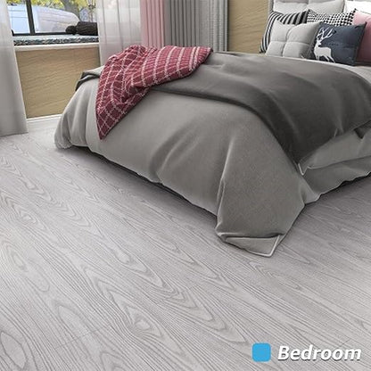 Art3d 60 Sq.ft Peel and Stick Floor Tiles, 40Pcs Luxury Vinyl Plank Flooring Wood Look, Adhesive and Waterproof Tile Sticker for Bedroom, Living Room, Kitchen, Light Gray