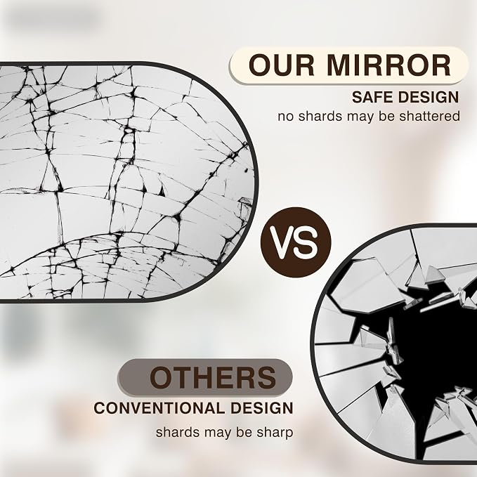 FICTOR 26" x 38" Arched Bathroom Vanity Mirror for Over Sink, Black | Anti-Rust Metal Framed, HD Tempered Shatter-Proof Glass, Modern Wall Mirror for Entryway, Living Room, Bedroom