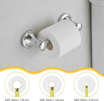 Bathroom Toilet Paper Holder Wall Mount Tissue Holder Polished Chrome | Rustproof Toilet Tissue Roll Holder, Flexible Double Post Pivoting Handle, Bathroom Accessories SUS304 Stainless Steel
