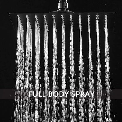 Shower System Matte Black Bathroom 10 Inch Rain Shower Head Ceiling Mount with Handheld Luxury High Pressure Shower Combo Set Shower Faucet Rough-in Valve Body and Trim Kit