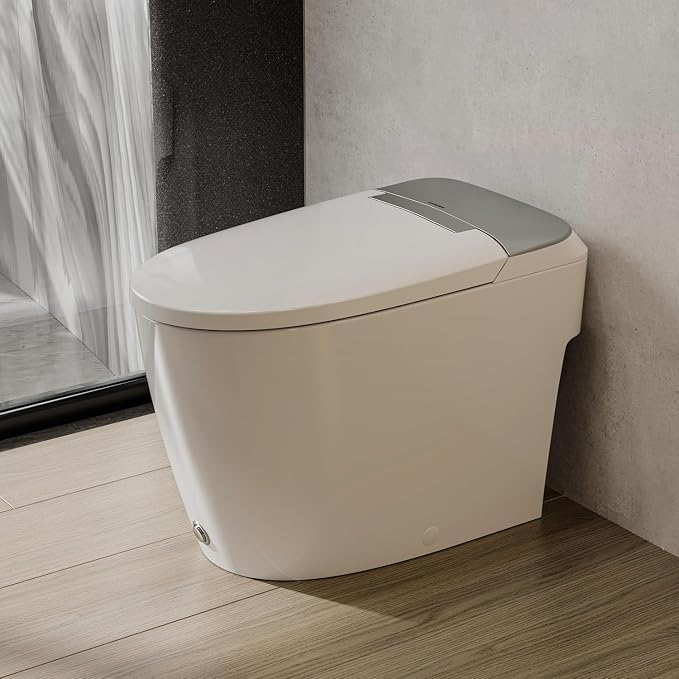 CD-W10V Non-Electric Bidet Toilet, Elongated, Silver | MAP 1000g Powerful Flush Smart Toilet, ADA comfort height, air pressure assisted,soft open/close,Foot-kick Flush,1.0 GPF