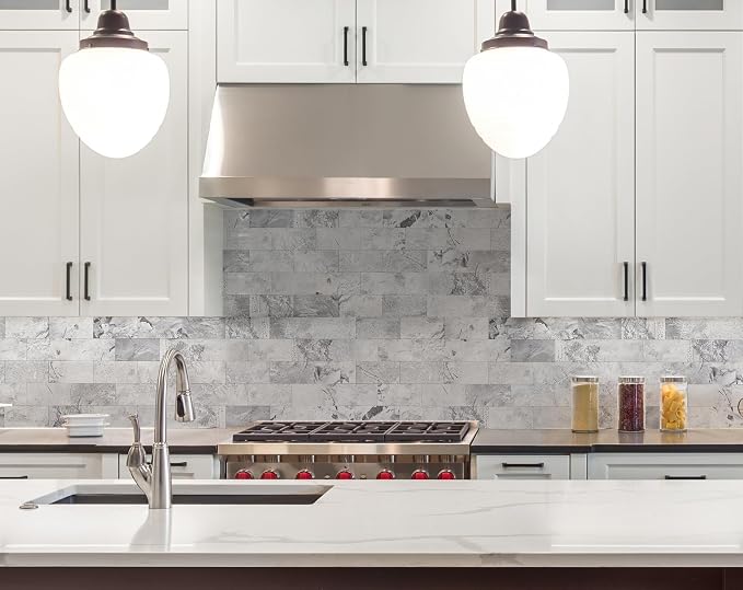 2026 New Upgrade Peel and Stick Backsplash Tile, Peel and Stick 11.34" X 11.57" Wall Tile for Kitchen, Bathroom, Fireplace, Laundry (Gray Stone, 10 Packs)