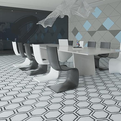 Art3d 10-Pack Hexagon Peel and Stick Flooring Tile Marble Look, Self Adhesive Waterproof Vinyl Floor Tile for Living Room, Kitchen, Bathroom, Bedroom, 11.8" x 10.2" White Marble