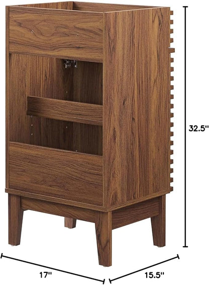Modway Render 18" Bathroom Vanity in Walnut - Sink Basin Not Included