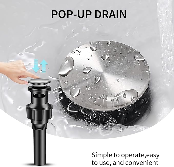 Brushed Nickel Bathroom Faucet Single Hole Single Handle Vanity Faucet Modern Sink RV Bathroom Faucet with Pop-up Drain for 1 - or 3 Hole Sink (Brushed Nickel)