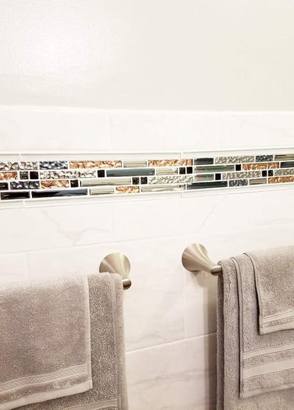 Mosaic Tiles Crystal Glass Tile Rose Gold Interlocking Chrome Silver Black Ink Blue Mosaic Bath Kitchen Fireplace Decor TSTGT107 (5 Square Feet)