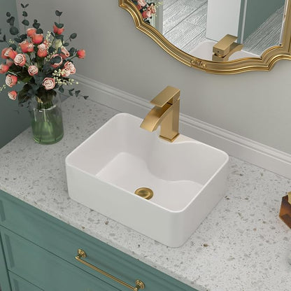 Bathroom Vessel Sink | Beslend 16"x12" Regular White Modern Ceramic Porcelain Above Counter Bathroom Sink Art Basin With Single Hole