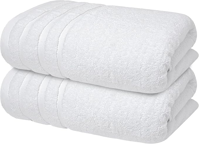 Infinitee Xclusives 100% Ring-Spun Cotton Bath Towels for Bathroom - Pack 2 | Luxury Super Soft, Absorbent & Quick-Drying |27x54 inches| Large Bathroom Towels Set |600 GSM| Gym, Shower, Spa & Hotel Use