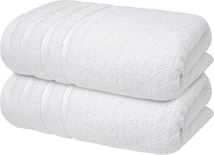 Infinitee Xclusives 100% Ring-Spun Cotton Bath Towels for Bathroom - Pack 2 | Luxury Super Soft, Absorbent & Quick-Drying |27x54 inches| Large Bathroom Towels Set |600 GSM| Gym, Shower, Spa & Hotel Use
