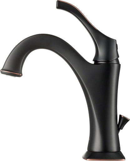 KRAUS KBF-1201ORB Arlo Single Handle Basin Bathroom Faucet with Lift Rod Drain and Deck Plate, Oil Rubbed Bronze