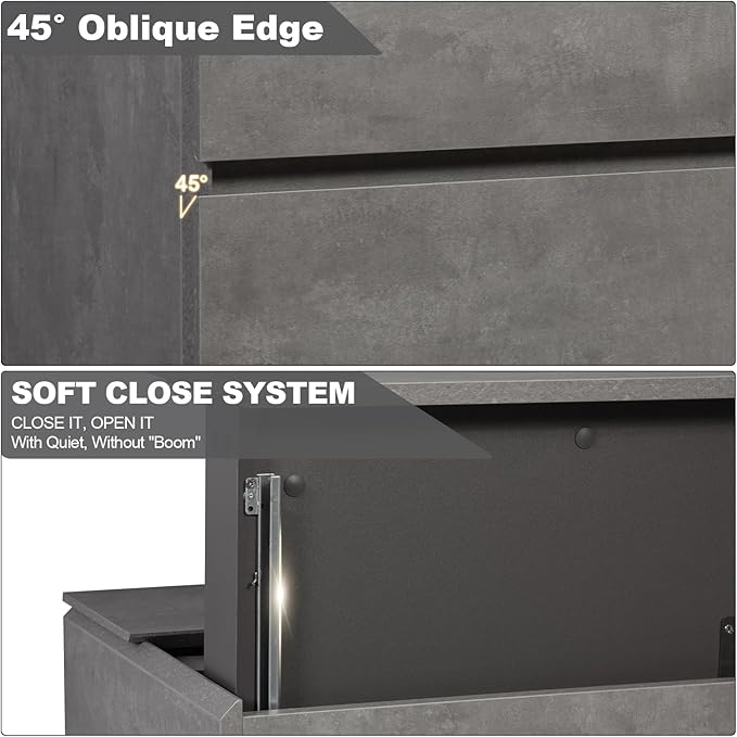 Wall Mounted 48 Inch Bathroom Vanity with Sink, Floating Vanity Bathroom, Single Sink Bathroom Vanity, 2 Drawers, 2 Soft Closing Doors, Resin Integrated Sink (Dark Birch)