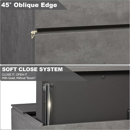 Wall Mounted 48 Inch Bathroom Vanity with Sink, Floating Vanity Bathroom, Single Sink Bathroom Vanity, 2 Drawers, 2 Soft Closing Doors, Resin Integrated Sink (Dark Birch)