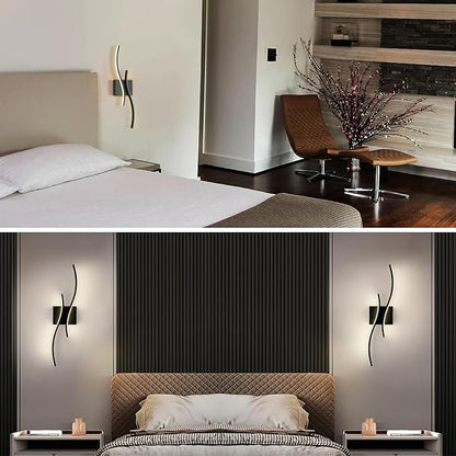 Modern LED Wall Sconce, Minimalist Industrial Black, 24" | Hardwire Installation, Indoor Wall Light, Minimalist Style, For Small Space Bathroom Hallway Staircase Entryway