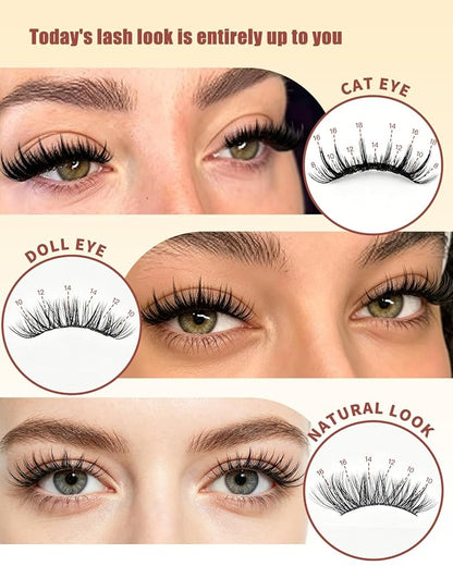 QUEWEL Wispy Eyelash Extension Kit 100D Manga Lash Clusters with Spikes | 280PCS Individual Volume Anime Lashes, D Curl Spiky Manga Lash Clusters,100D Lash Clusters Kit With Bond and Seal, Tweezers