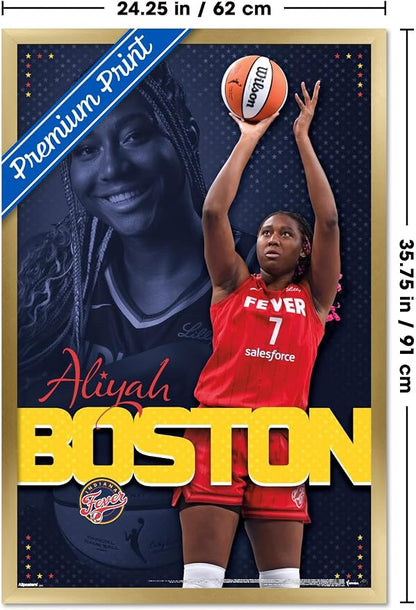 Trends International WNBA Indiana Fever - Aliyah Boston 25 Wall Poster, 34L x 22.4W, Gold Framed Version