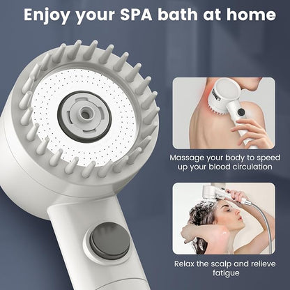 Filtered Shower Head with Handheld,High Pressure 5 Mode Shower with Filters | ON/OFF Switch Shower Filter Head for Hard Water, Remove Chlorine, Reduce Dry Itchy Skin,Holder & 60'' Hose Showerhead