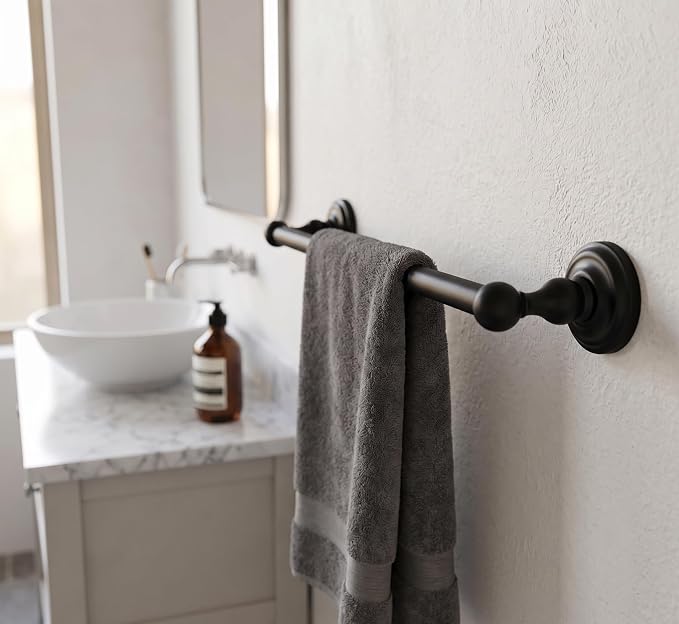 Royal Series Black 24" Towel Bar: MBA5521