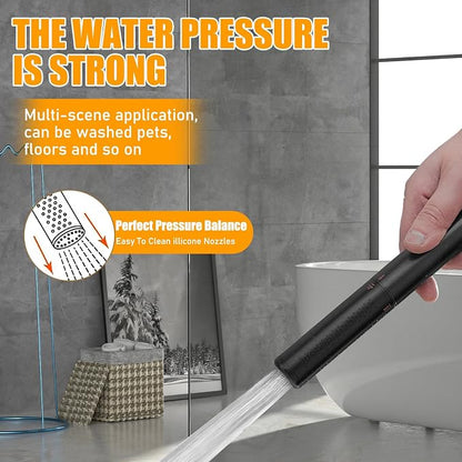 Handheld Shower Head Sprayer Shower Wand Hand Shower Showerhead Bronze | Oil Rubber Bronze High Pressure Showerhead, Hand Held, Brass Shower Head, Wall Mounted, 60 In Stainless Steel Shower Hose