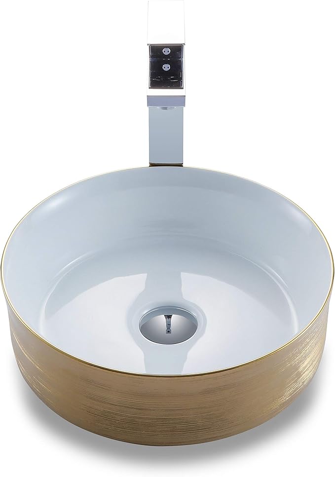Fine Fixtures LUXURY VESSEL ROUND 15 X 15 BRUSHED GOLD