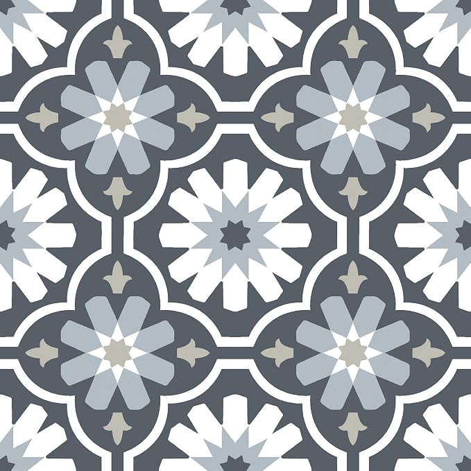 FloorPops FP2944 Sevilla Peel & Stick Floor Tiles, Multicolor