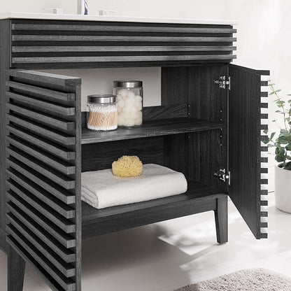 Modway Render 36" Bathroom Vanity in Charcoal White