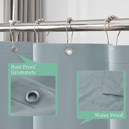 Mrs Awesome Blue Shower Curtain Liner with 3 Magnets, 72x72 | 12 Rustproof Grommets,Premium Plastic Shower Curtain for Bathroom Lightweight & Waterproof,,72W x 72H