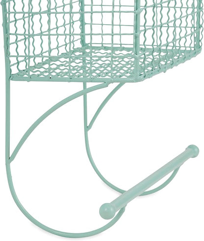DII Rustic Farmhouse Bathroom Décor, Metal Storage, Small Towel Bar, Aqua