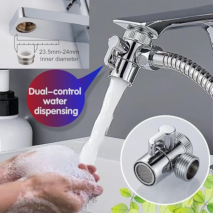 Bidet Toilet Sprayer, Sink Faucet Hose Attachment, Non-Leakage Stainless Steel Brushed Toilet Cleaner Wall for Women Washing, Baby Diaper Cleaner