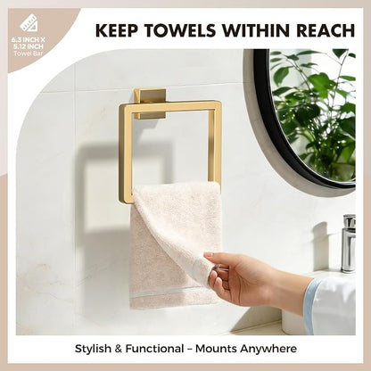 20-Pieces Gold Bathroom Accessories Set, 24 Inch Towel Bar Set | Stainless Steel, Towel Ring, Toilet Paper Holder, Robe Hooks, Towel Racks for Bathroom Wall Mounted, Bathroom Hardware Set